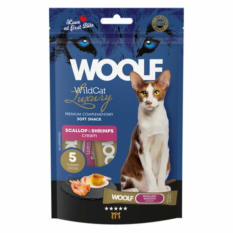 WOOLF WildCat Luxury Cat Cream 5 pcs - Sint -Jakobsschelp & Garnaal