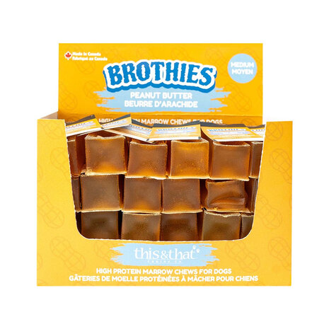 This & That Brothies - Bone Marrow Broth Chews Peanut Butter M 24 stuks