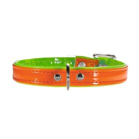 Hunter Halsband Modern Art Neon 27/11  Kunstleder, Orange/Grün, 20,0-23,5 Cm  1